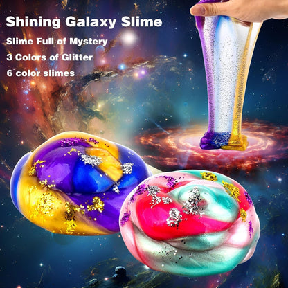 WUJYLY 46-Pack Galaxy Slime Party Favors for Kids Non-Sticky Stress Relief