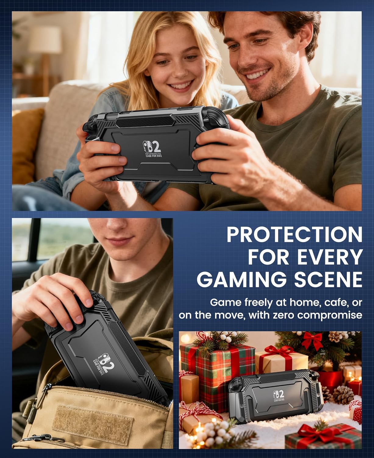 NinABXY Nintendo Switch 2 Case – Dockable, Shockproof, 1-Click Joy-Con Release