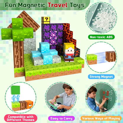 OUGUI 60-Piece Magnetic Blocks Toy Set for Kids Ages 4-8 STEM Learning Fun