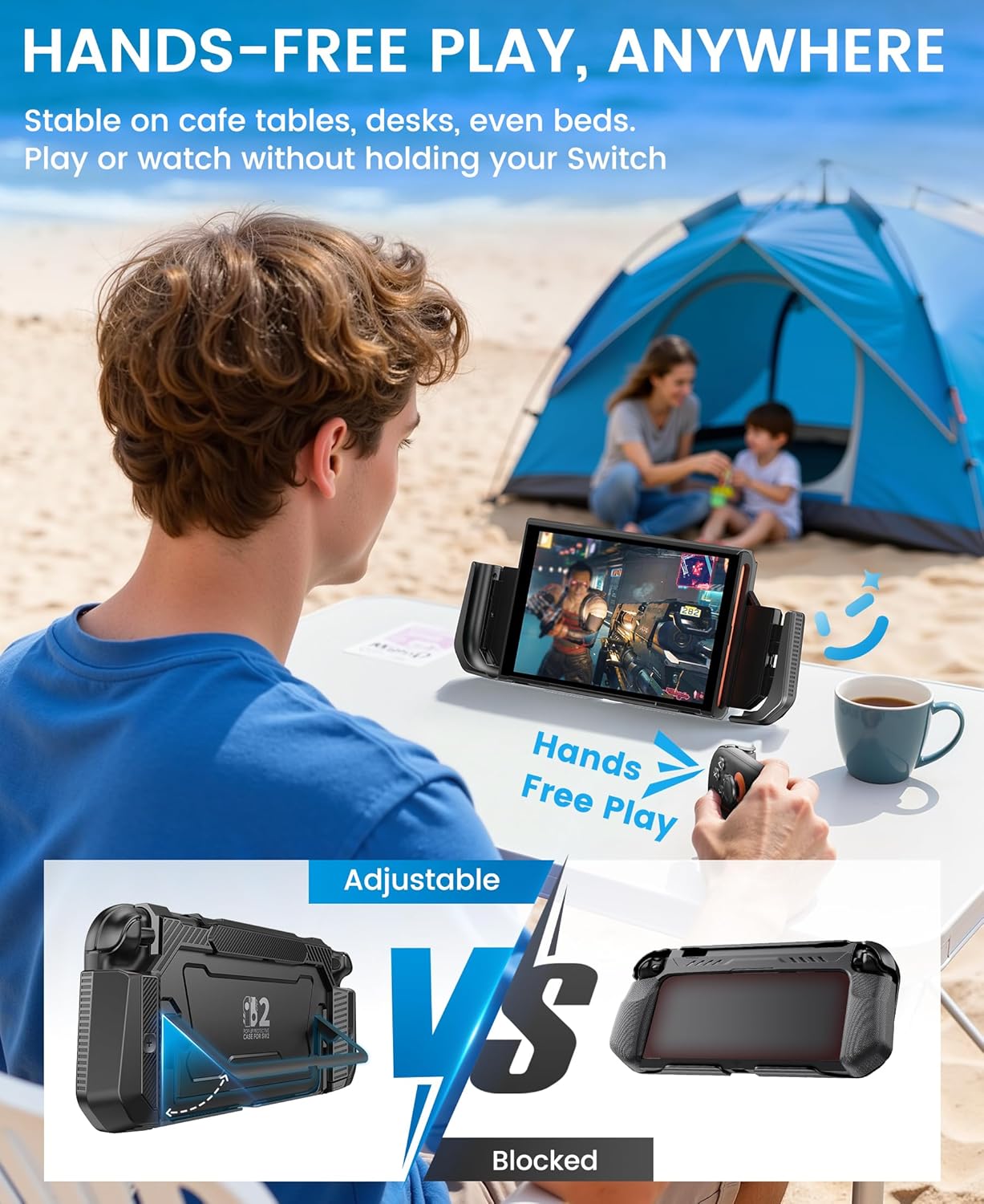 NinABXY Nintendo Switch 2 Case – Dockable, Shockproof, 1-Click Joy-Con Release