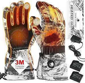 SNOW LEOPARD Heated Gloves Men & Women 7.4V Battery Waterproof Ski Gloves