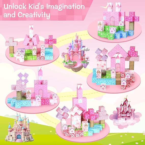 100PCS Unicorn Magnetic Building Blocks – Princess Castle, STEM Toy