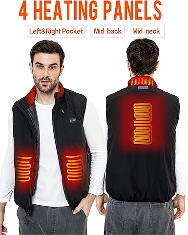 GTGL Men's Heated Vest - Lightweight Windproof Jacket with 7.4V Battery