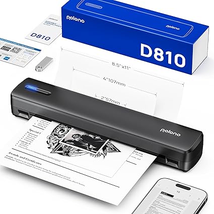 POLONO Portable Wireless Thermal Printer D810 | Inkless Bluetooth Printer