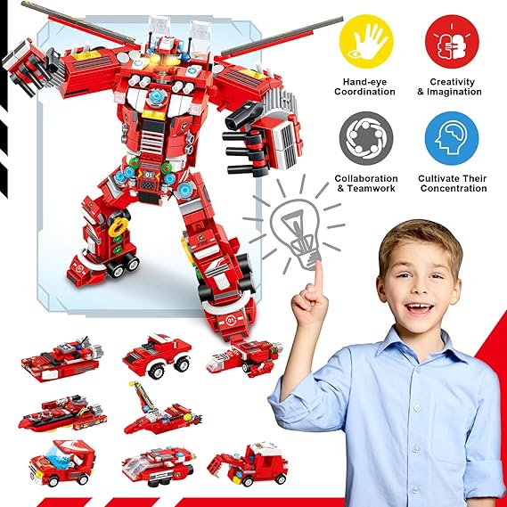 35-in-1 STEM Robot Building Toy | Creative Construction Truck Blocks