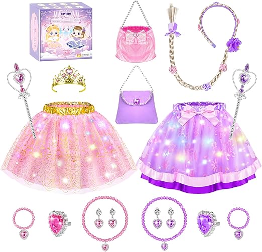 DISHIO LED Princess Dress-Up Set for Girls, Fairy Costume with Accessories