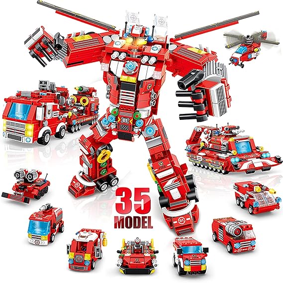 35-in-1 STEM Robot Building Toy | Creative Construction Truck Blocks