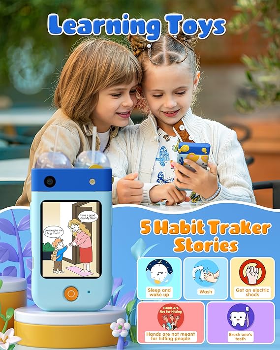 Kids Smart Phone Toy, Touchscreen Learning Phone with Camera, Games & Music