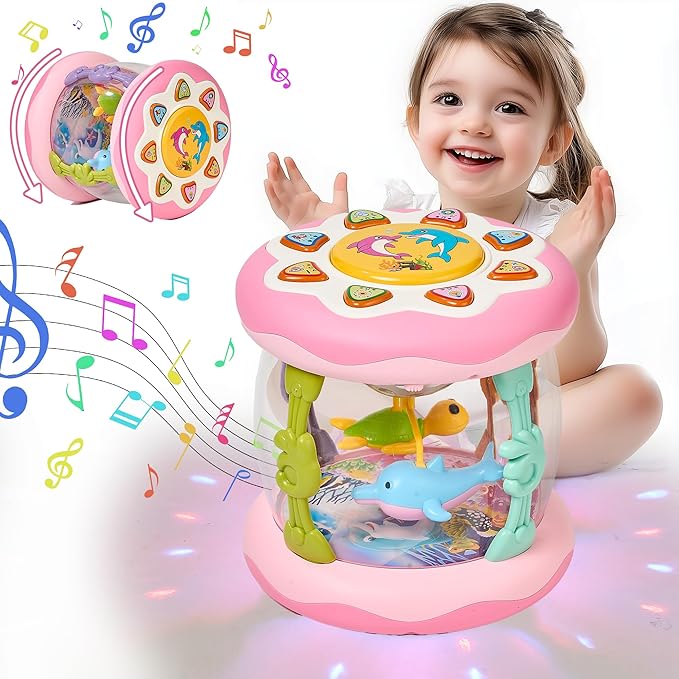 Baby Musical Light-Up Toy – Ocean-Themed, Rotating Lights & Crawling Fun