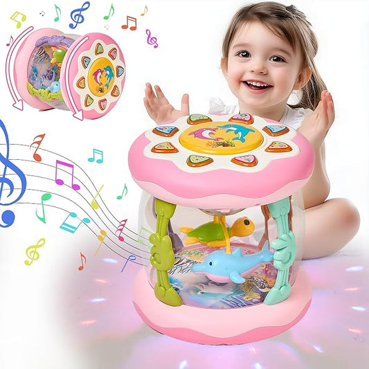 Baby Musical Light-Up Toy – Ocean-Themed, Rotating Lights & Crawling Fun