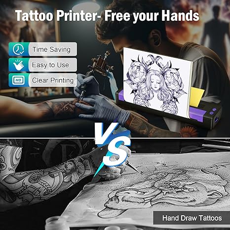 Wireless Tattoo Stencil Printer for Artists | Inkless Thermal Machine