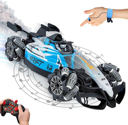 Sunnydaze Stunt RC Car –Gesture Sensing, 360° Spins, Lights & Steam Effects