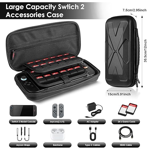 Nintendo Switch 2 Console + Logitech G29 Racing Wheel + Switch 2 Protective Case Bundle Set – Premium Gaming Pack