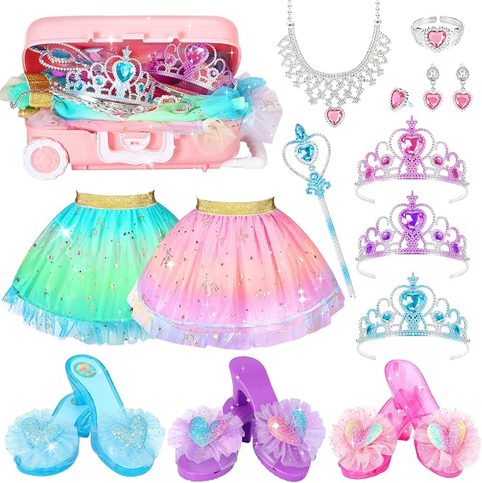 19 Pcs Princess Dress Up Shoes Set | Toddler Role Play Costume Kit