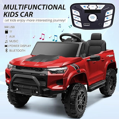 Hikole 24V Kids Ride-On Truck, 2-Seater, Remote Control, 4WD, Bluetooth