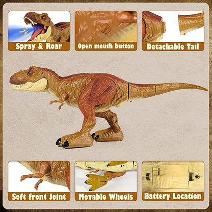 Tyrannosaurus RC Dinosaur Toy for Kids, Mist Spray, Roar & Adjustable Speed