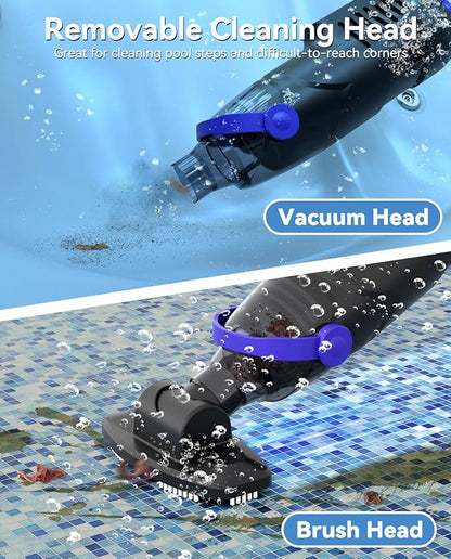 Nichro Cordless Pool Vacuum – 60W Powerful Suction, IPX8 Waterproof