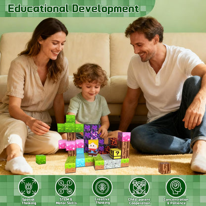 OUGUI 60-Piece Magnetic Blocks Toy Set for Kids Ages 4-8 STEM Learning Fun