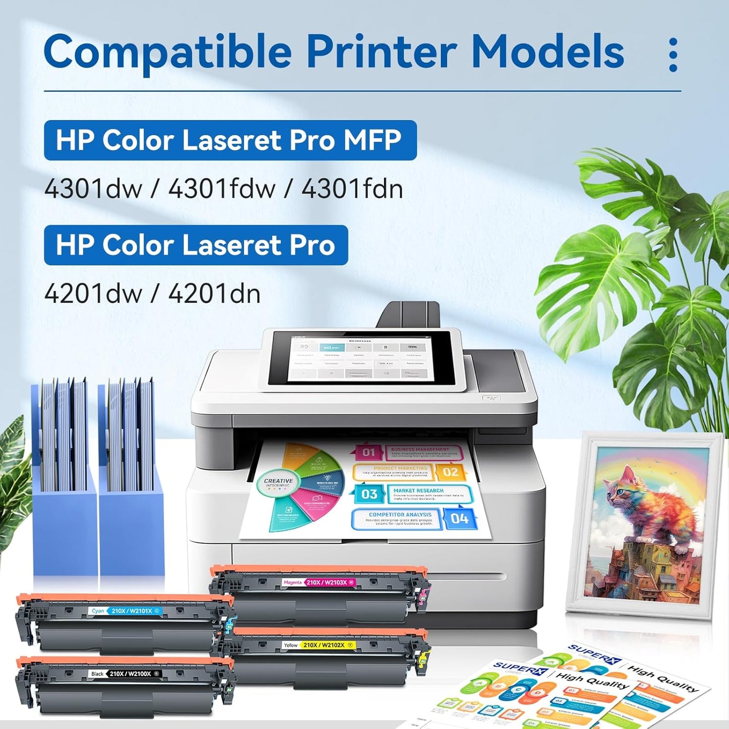 LEMERO SUPERX 210X 210A Toner Cartridge 4-Pack for HP Color LaserJet Pro