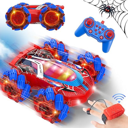 Spider 360° Stunt RC Car for Boys - 2.4GHz 4WD, Music, Lights & Spray