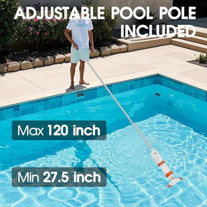 AQUAFYSH Cordless Pool Vacuum – 16.8 GPM Suction, 60M Run-Time, 25µm Filter