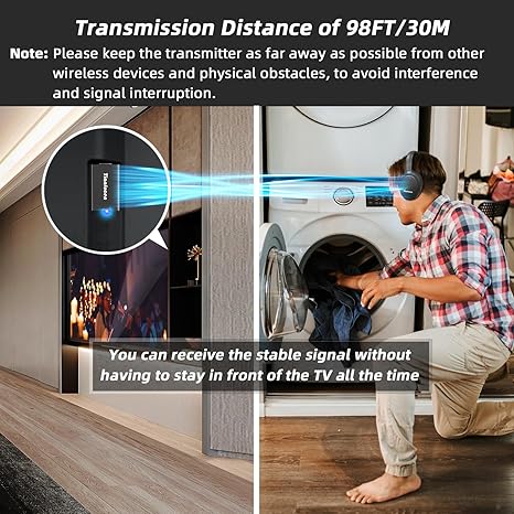 Wireless Headphones for TV - BKM400 Over-Ear Bluetooth Headphones