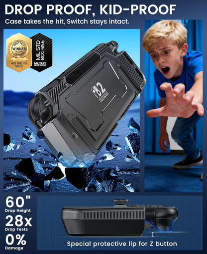 NinABXY Nintendo Switch 2 Case – Dockable, Shockproof, 1-Click Joy-Con Release