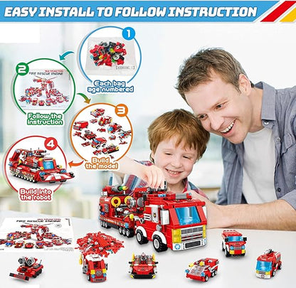 35-in-1 STEM Robot Building Toy | Creative Construction Truck Blocks