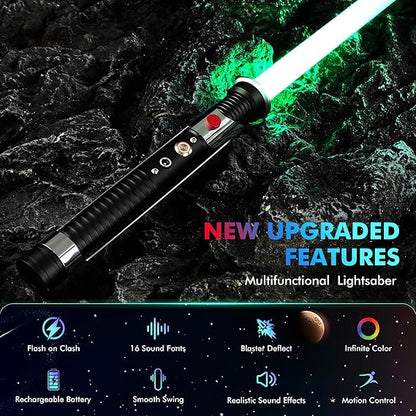 Healbloomia Smooth Swing Metal Lightsaber – 16-Color Gesture Control