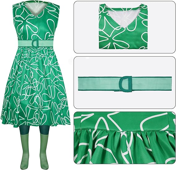 JOYEAR Green Cosplay Dress for Halloween & Role-Playing, Silk Fabric