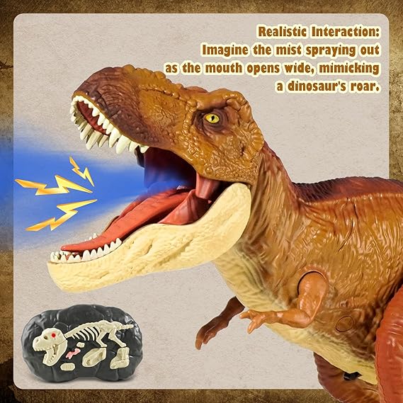 Tyrannosaurus RC Dinosaur Toy for Kids, Mist Spray, Roar & Adjustable Speed