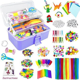 VLUSSO Kids DIY Craft Kit: 1600+ Arts Supplies, Portable Box, Ages 4-8