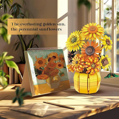 Sunflower Building Set Flowers | 1009-Piece Van Gogh Botanical Collection