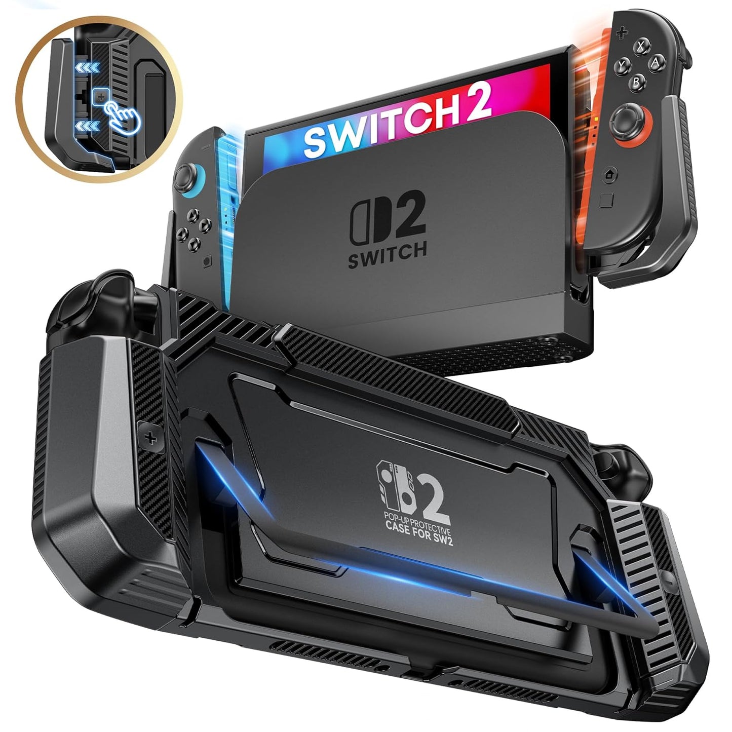 NinABXY Nintendo Switch 2 Case – Dockable, Shockproof, 1-Click Joy-Con Release