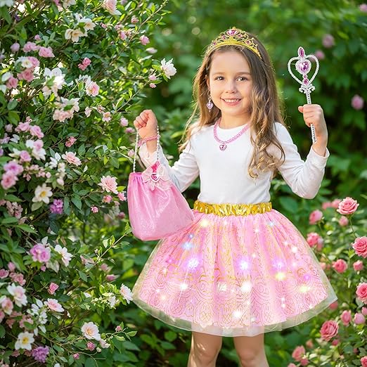 DISHIO LED Princess Dress-Up Set for Girls, Fairy Costume with Accessories