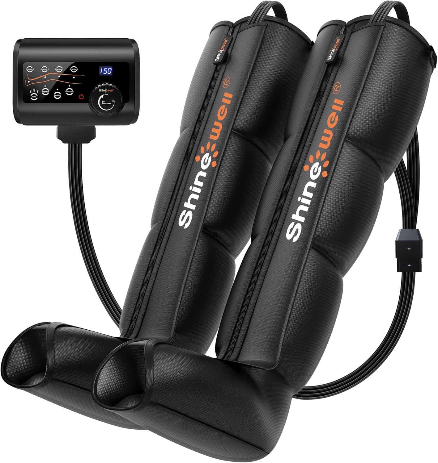 SHINE WELL Leg Recovery System – Air Compression Massager, 11 Intensities