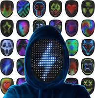 busutu Light Up LED Mask w/ Gesture Sensing for Cosplay & Party Costumes