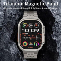 Titanium Magnetic Apple Watch Band 49mm-38mm - Adjustable Metal Strap