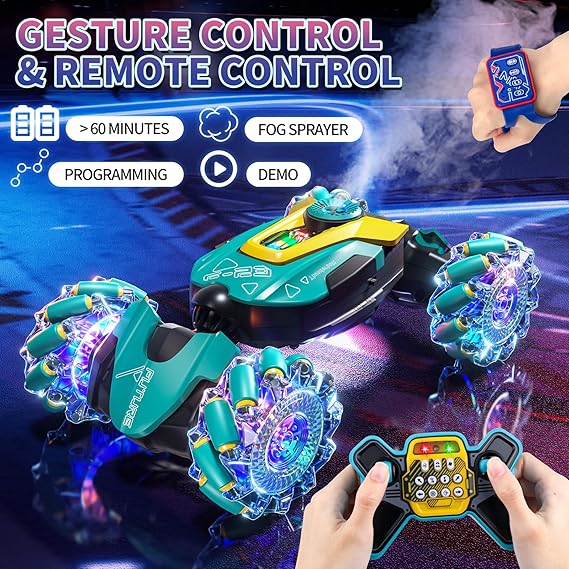 Gesture Sensing RC Stunt Car – 4WD Off-Road, 360° Rotation, LED Lights