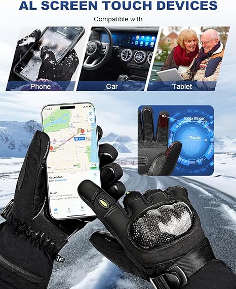 SEASAND Heated Gloves for Men & Women, Rechargeable for Winter Sports