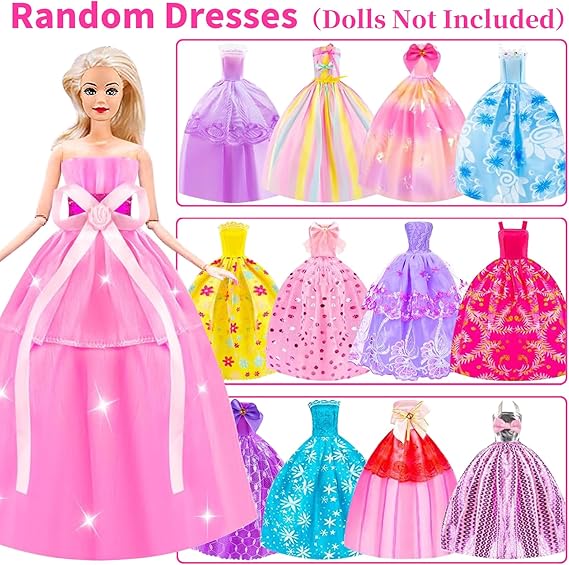 108Pcs Doll Closet Set with Dresses, Shoes, Accessories for 11.5" Dolls