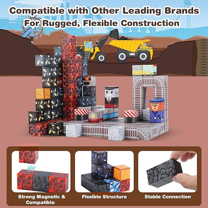 GEVINST Magnetic Building Blocks – 80-Piece Train Track STEM Toy Set