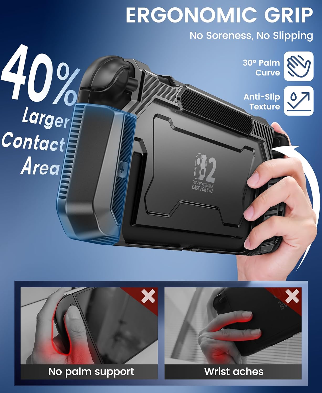 NinABXY Nintendo Switch 2 Case – Dockable, Shockproof, 1-Click Joy-Con Release