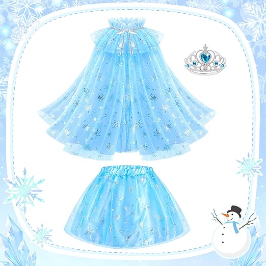 Princess Dress Up Set, Tutu Dresses, Capes, Crowns & Accessories Kit