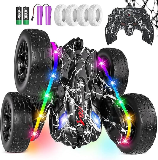 Terucle RC Stunt Car – 2.4GHz, 360° Rotation, Strip Lights, Double-Sided