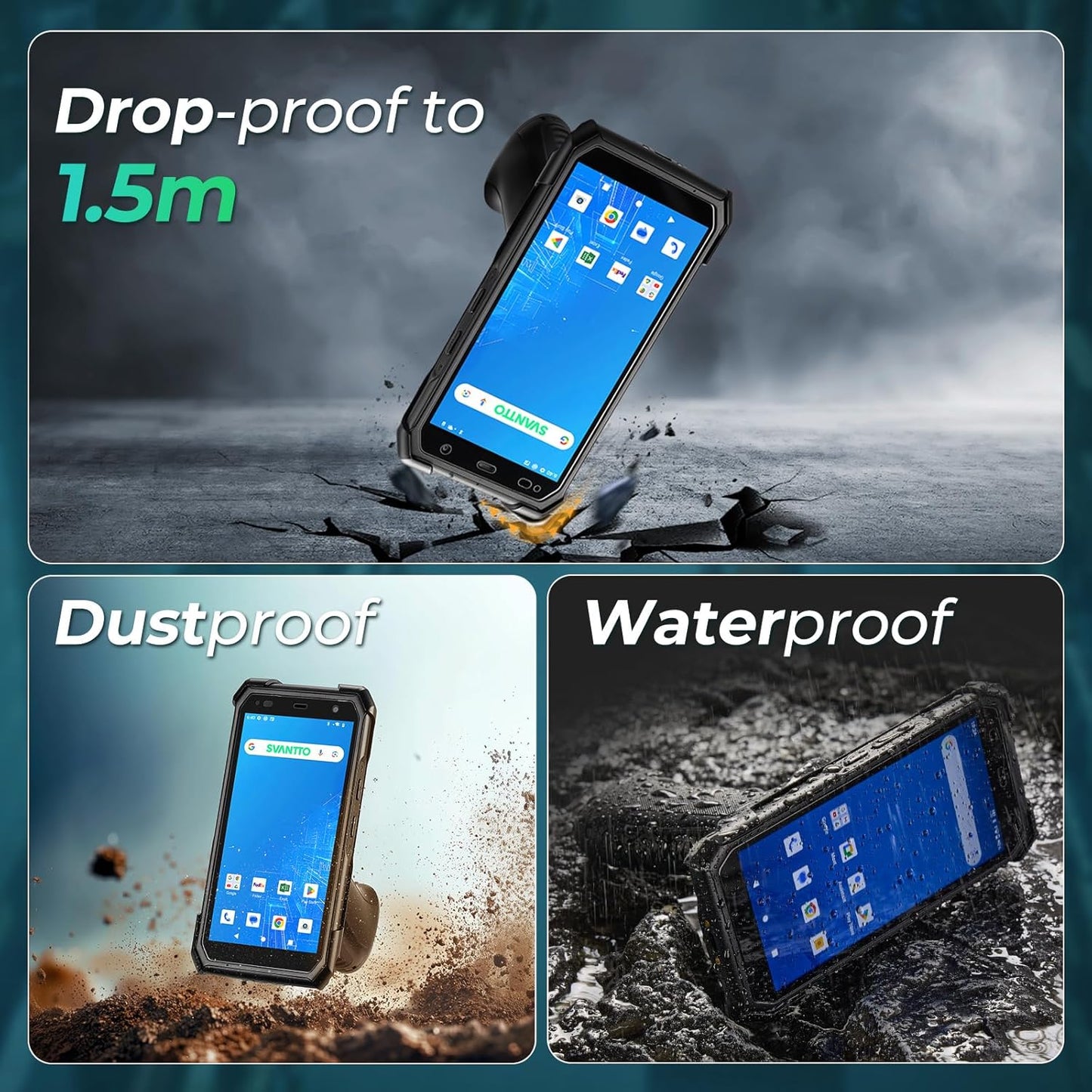 SVANTTO Android 13 Rugged Barcode Scanner with Pistol Grip & Honey-W Engine