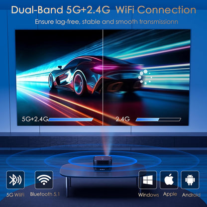 MEER 4K Smart Projector – WiFi Bluetooth, 500 ANSI, Auto Focus & Keystone