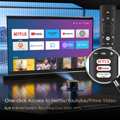 MEER 4K Smart Projector – WiFi Bluetooth, 500 ANSI, Auto Focus & Keystone