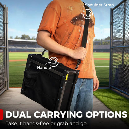 JST GAMEZ Black Stadium Seat with Back Support & Thick Foam Cushion