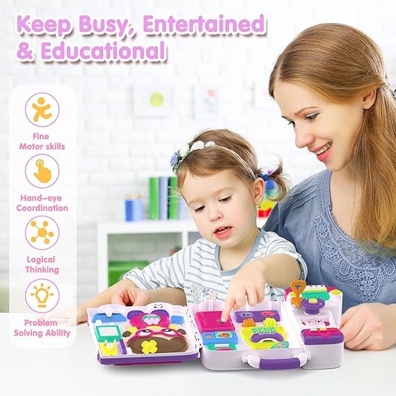 Montessori Busy Board for Toddlers | Educational Musical Toy for Girls